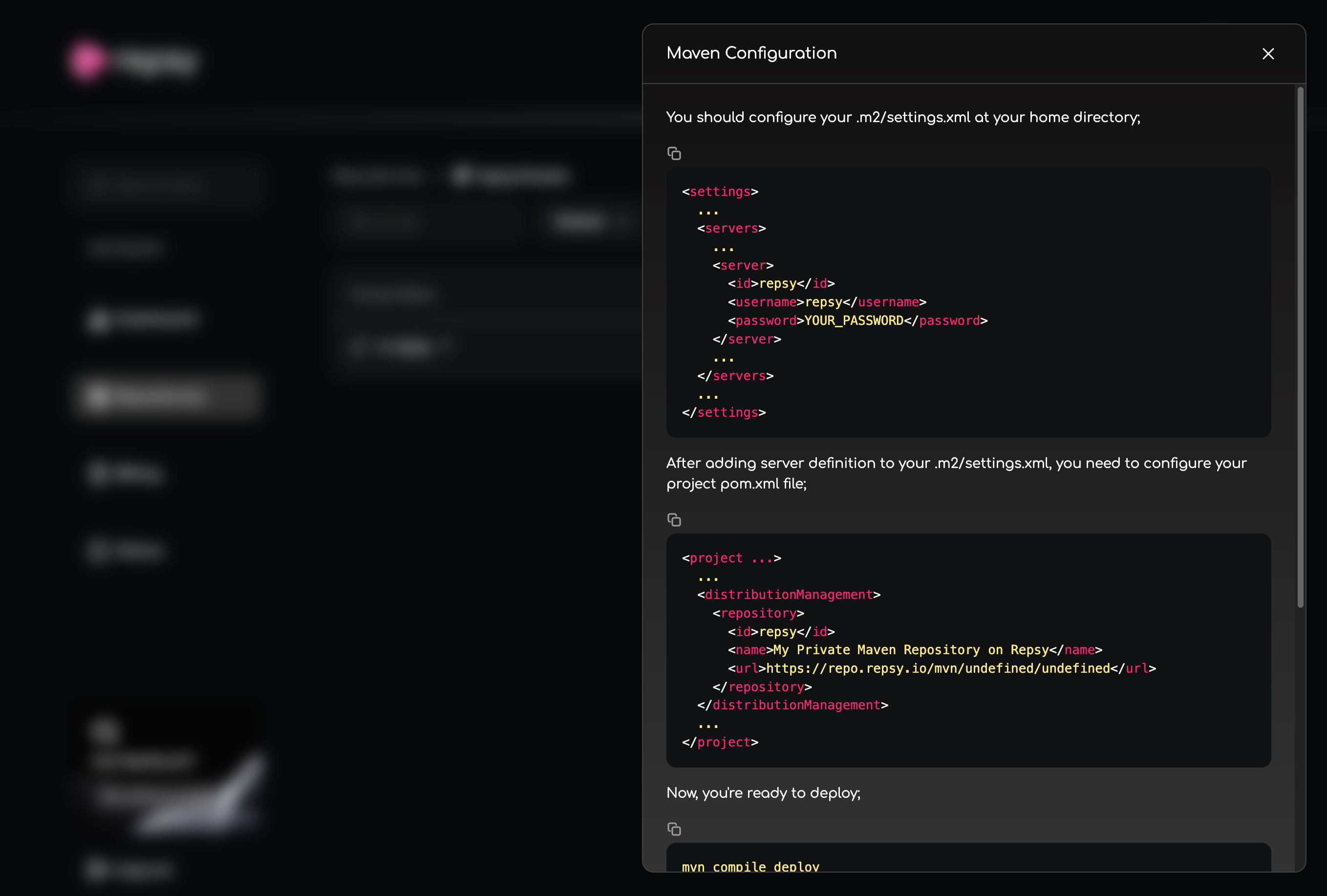 Repsy Maven Configure Repsy Maven Configure